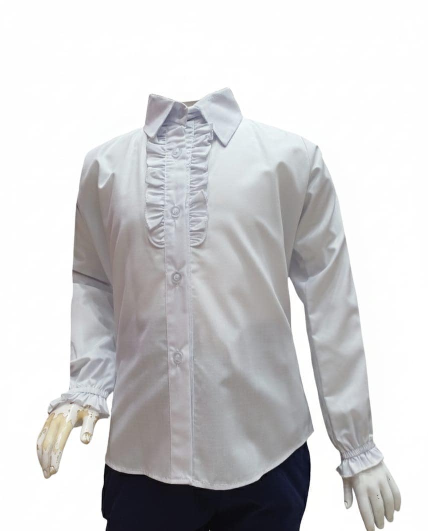 IMG-20260207-WA0098 (2) Girls White Flake Shirt - Image 1