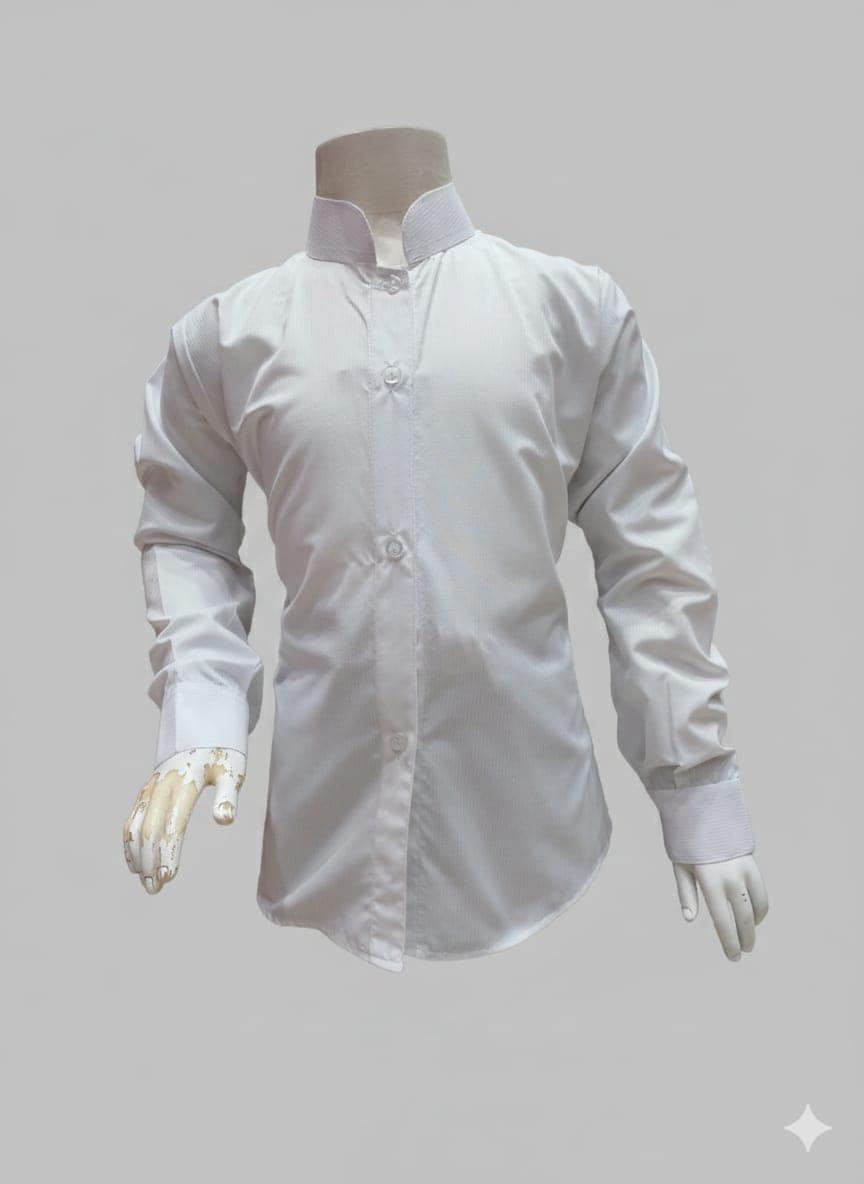 IMG-20260207-WA0106 Girls White step Fabric Shirt - Image 1